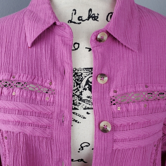 Free people long sleeve top with buttons - Picture 4 of 9